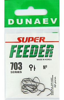 Крючки с колечком Dunaev Super Feeder 703 Size 16 Черный никель 