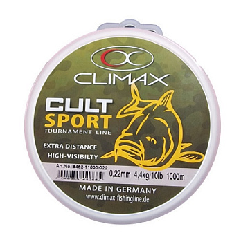 Леска Climax CULT Sport   1000м 6,8кг/0,28мм (Желтая) 