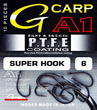 Крючки Gamakatsu A1 G-Carp Super Hook Size 2 PTFE 