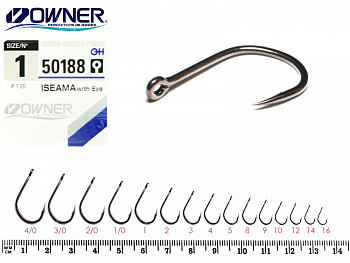 Крючки с колечком Owner Iseama 50188 Size 10  