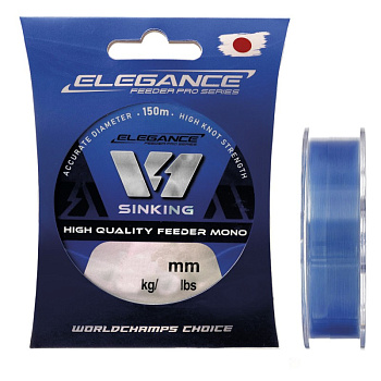 Монофильная леска Elegance Feeder V1  150м 7,74 см/0,25мм (синяя) 