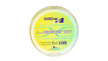 Плетеный шнур EastShark Legend X4  150м 23,6кг/0,25мм (Желтый) 
