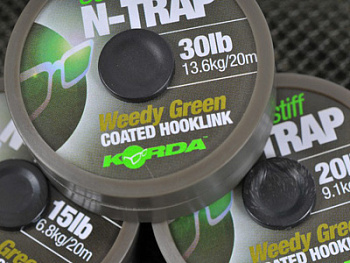 Повод. мат. в оболочке Korda N Trap Semi   20lb/ (Weedy Green) 